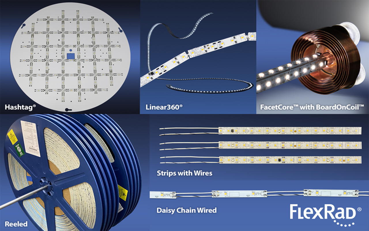 FlexRad can be cut to any size, can be bent to various forms, and can enable almost every fixture shape.