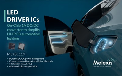Melexis Integrates On-Chip DC/DC Power to Simplify LIN RGB Automotive Lighting