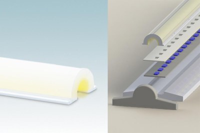 Intematix' ChromaLit lighting system uses remote phophortechnology. The ChromaLit Linear was developed with SABIC's LEXAN LUX transparent, diffusion and reflective resin grades