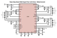 Typical application of the LT3597 60V Step-Down Three Channel LED Driver with 10,000:1 True Color PWM™ Dimming