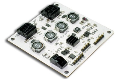 Code Mercenaries' LED-Warrior04 is a sophisticated 4 x 25 W intelligent, and programmable LED driver with I2C, DMX512, and DALI interfaces