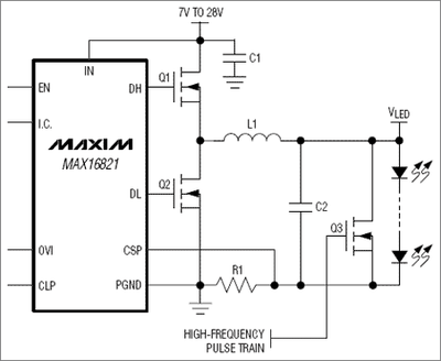 Typical topology with MAX16821 (PATENT PENDING).