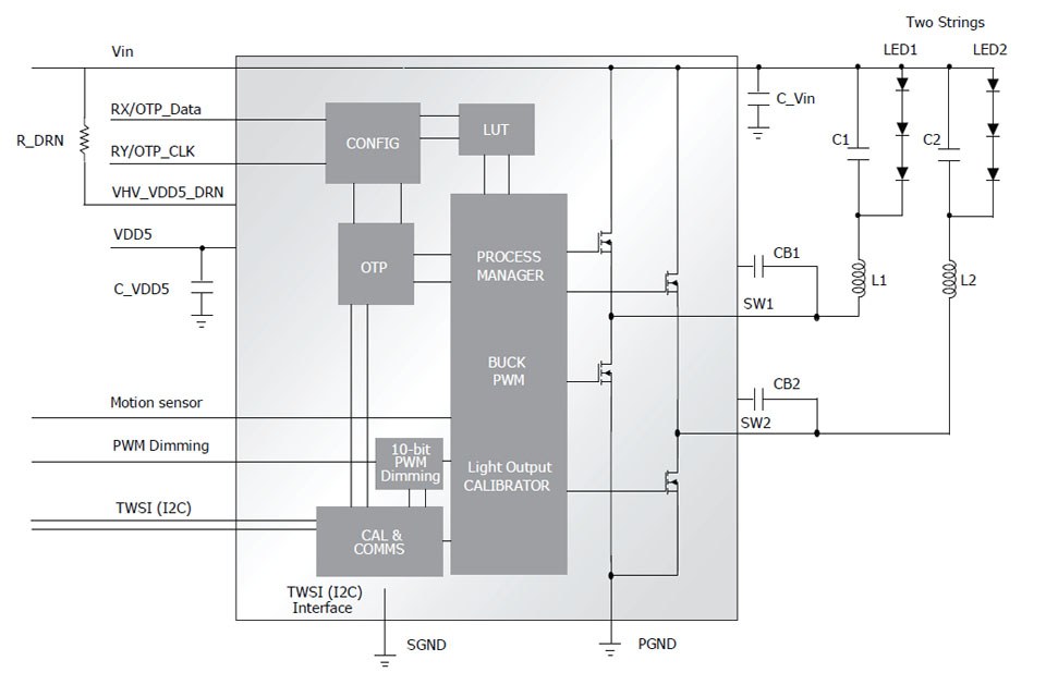 Marvell 88EM8801 typical application circuit with block diagram