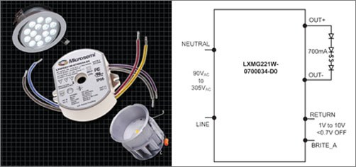 The LXMG221W-0700034-D0 module and its application schematic .