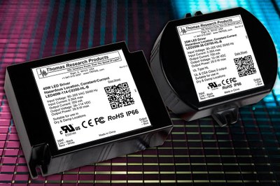 Thomas Research Products' new 40 W & 25 W LED drivers are designed to being installed in hazardous locations