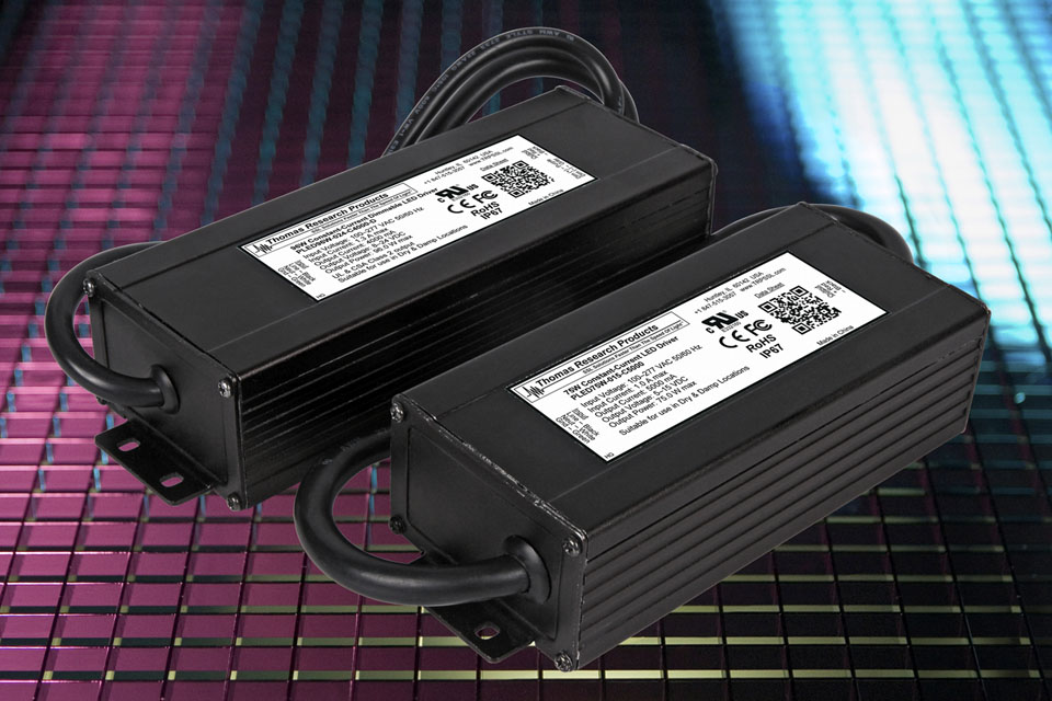 Thomas Research Products' new PLED Series LED drivers are remarkably smaller than the models they replace