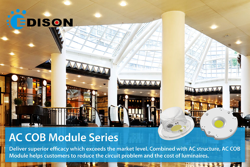 Edison Opto claims their new AC COB module to provide flicker-free dimming