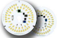 The improved Acrich2 Modules (on top: 220V, in the background: 120V) now offer up to 140lm/W efficiency with an electrical power of 10W