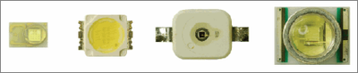 Size of LUMILEDS LUXEON REBEL (left) in comparison to other power LEDs