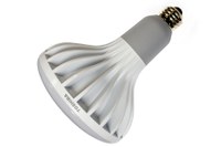 Toshiba's new BR40 LED lamp serves as a direct replacement for 65-watt incandescent bulbs