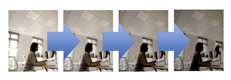 Figure 3: Gradual light output degradation