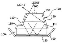 High output LED bonded to a reflective plate to emit light