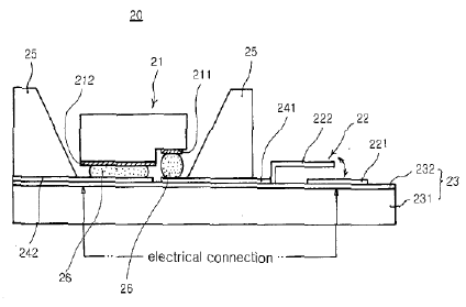 Sectional view illustrating an LED package having a protective function against electrostatic disharge