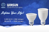 Winsun LED Lighting Announces 5.5W/8W Dimmable GU10s to Replace 35W/50W Halogen with 315/430 Lumen Output Powered by Nichia LEDs