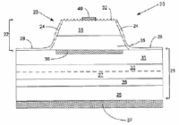 External extraction light emitting diode based upon crystallographic faceted surfaces