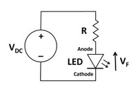 Simple LED biasing circuit